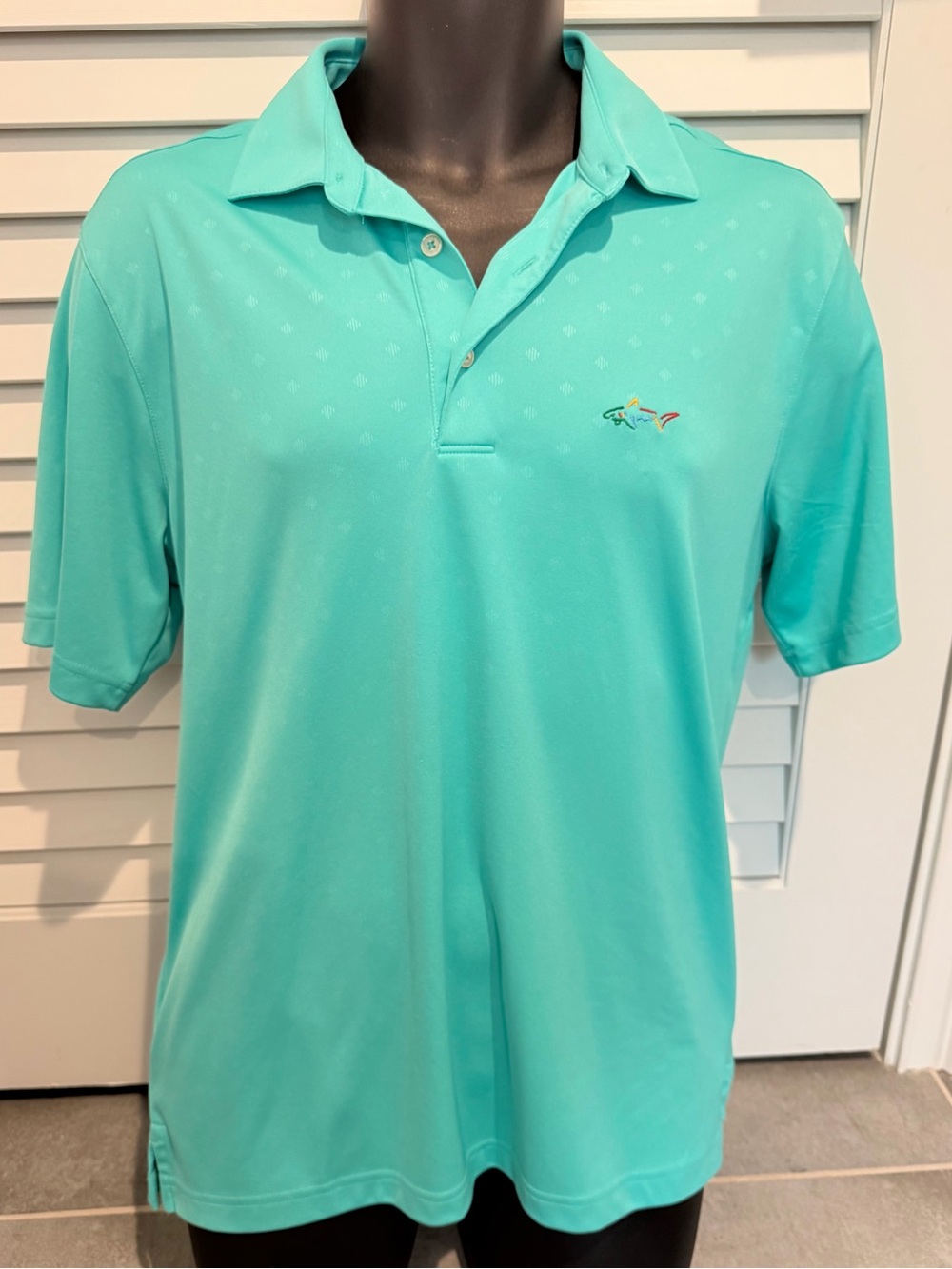 Greg Norman Play Dry Golf Polo in Aqua Green